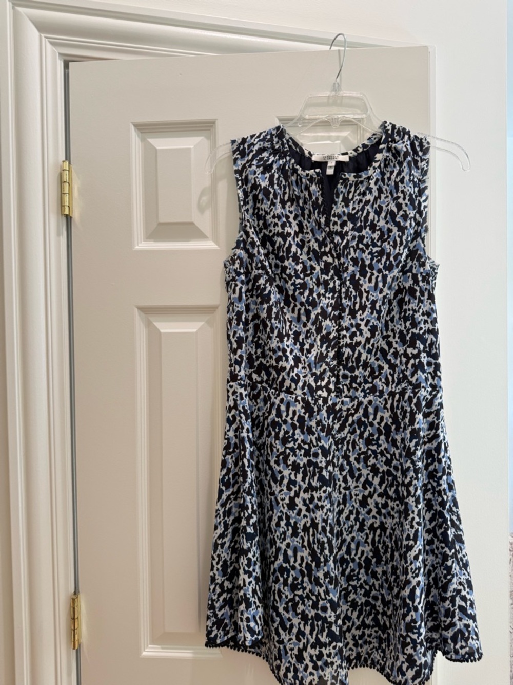 Derek Lam 10 Cosby Abstract Print Dress in Blue, Navy